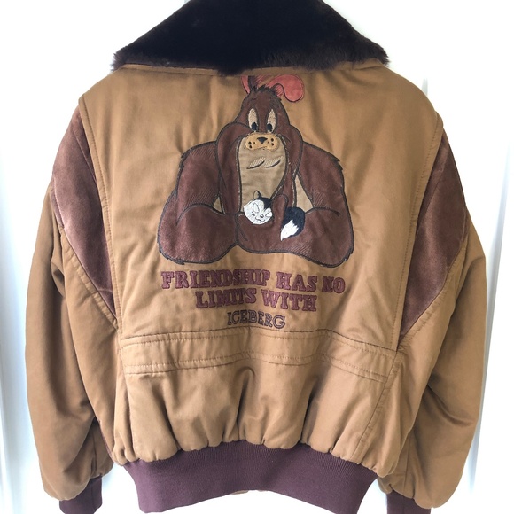 Iceberg Jackets & Coats Vintage 8s Iceberg Warner Bros Brown Bomber Poshmark
